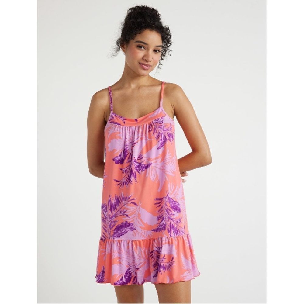 Women's Ruffle Hem Sleeveless Knit Chemise Lounge Pajama 2-Pack Size 2X - Picture 9 of 13